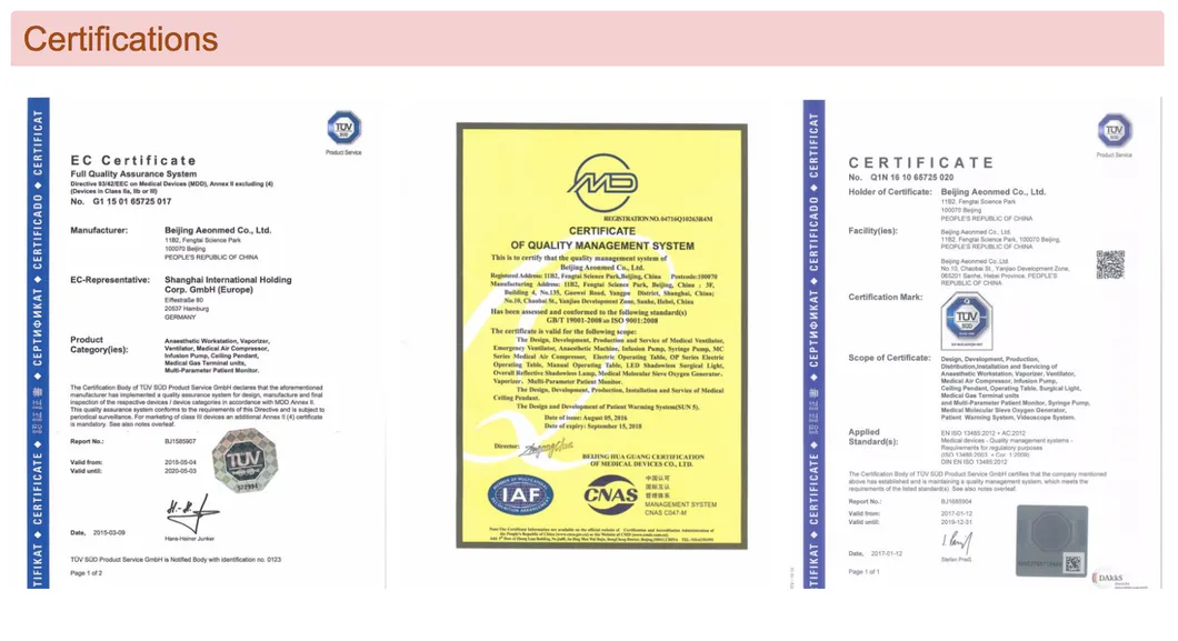 Aeon8700A Touch Screen Medical Equipment Medical Instrument Hospital Anesthesia Machine with Ce