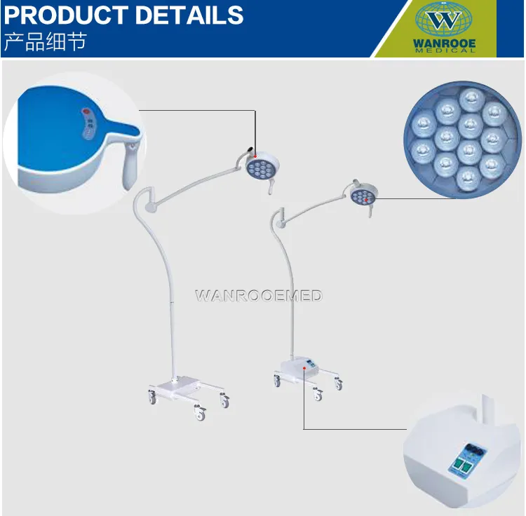 Akl01L. II Entire Reflection Mobile Dental Operation LED Shadowless Surgical Examination Light
