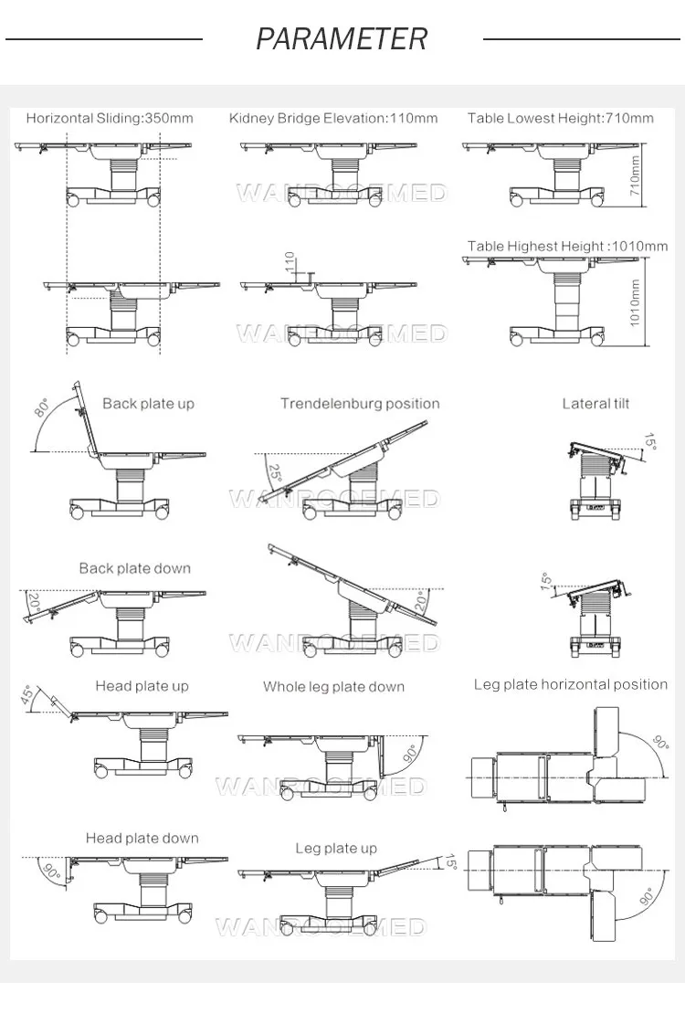 Aot500 Hospital Surgical Room Electric Orthopedic Ophthalmology Operating Table