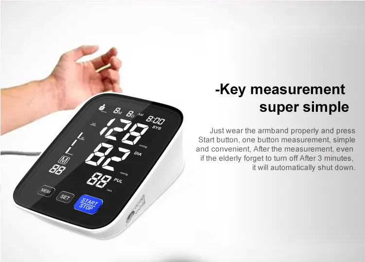 Sphygmomanometer Bp Machine Digtital Upper Arm Blood Pressure Monitor