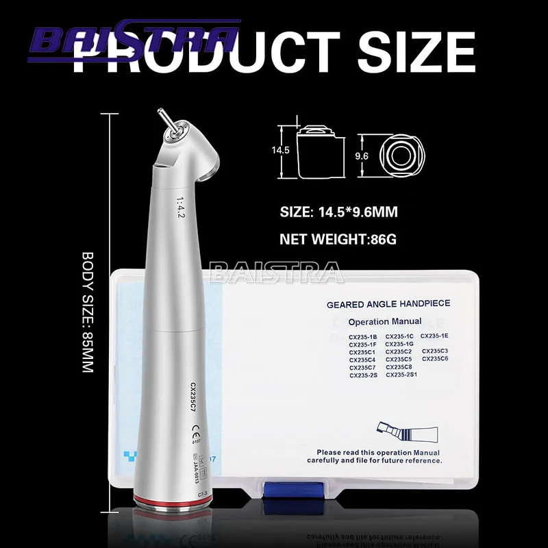 Azdent Fiber Optic 1: 4.2 Increasing Contra Angle Handpiece Dental Handpiece