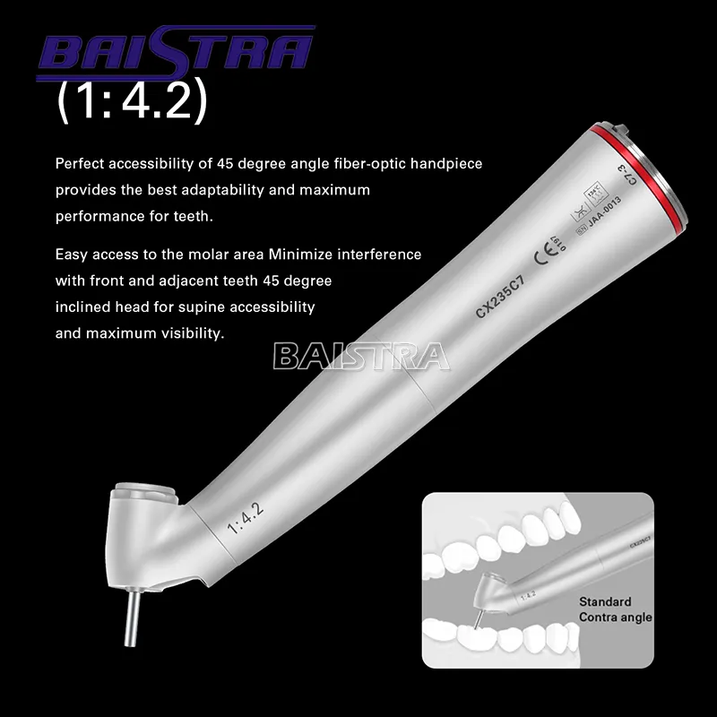 Azdent Fiber Optic 1: 4.2 Increasing Contra Angle Handpiece Dental Handpiece