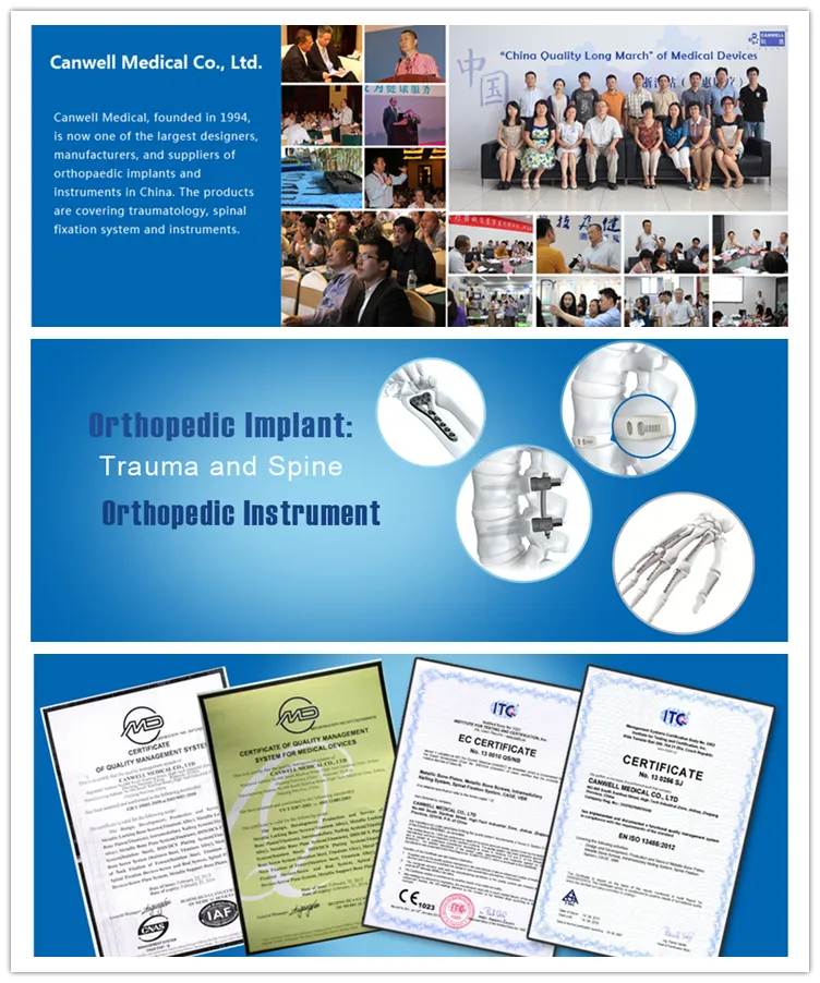 Canwell Spine Products of Hook, Titanium, Spinal Fixation Hook, Crosslink Espinhal