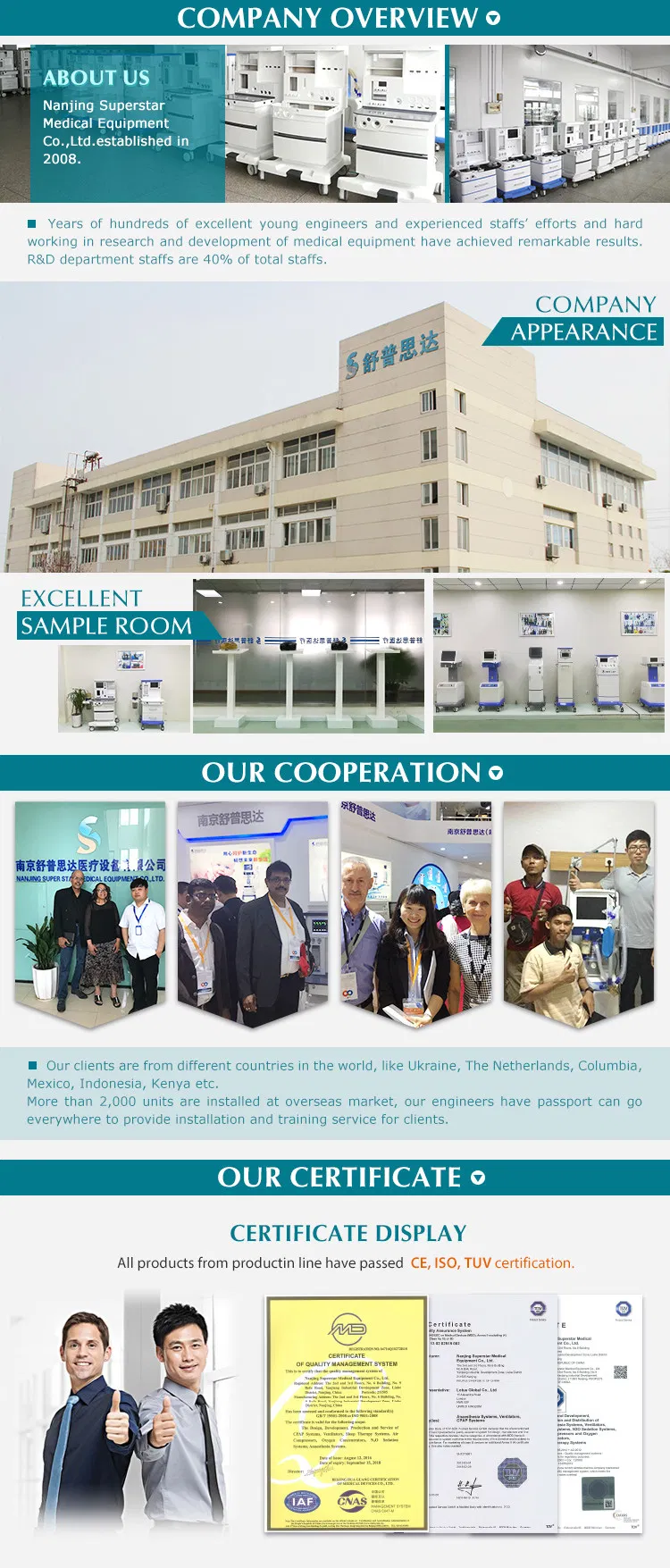 Ce ISO Approved Hospital Mindray Aeonmed Anesthesia Equipments Machine with Ventilator S6100X Anesthesia Workstation