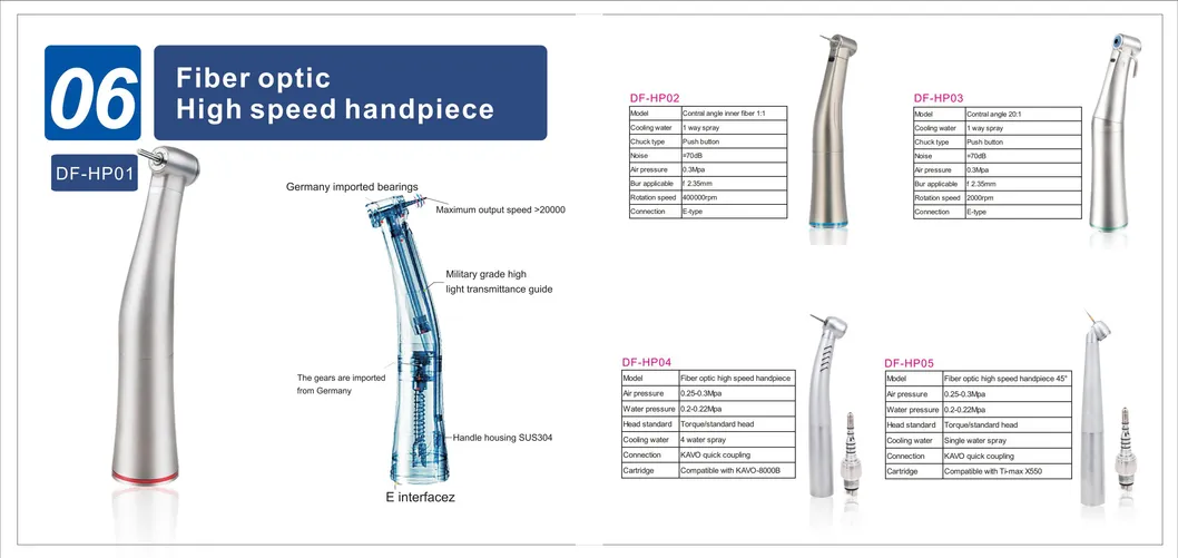 China Cheap LED Electric Imported Ceramic Bearing Standard Needle Head Surgical Dental High Speed Handpiece