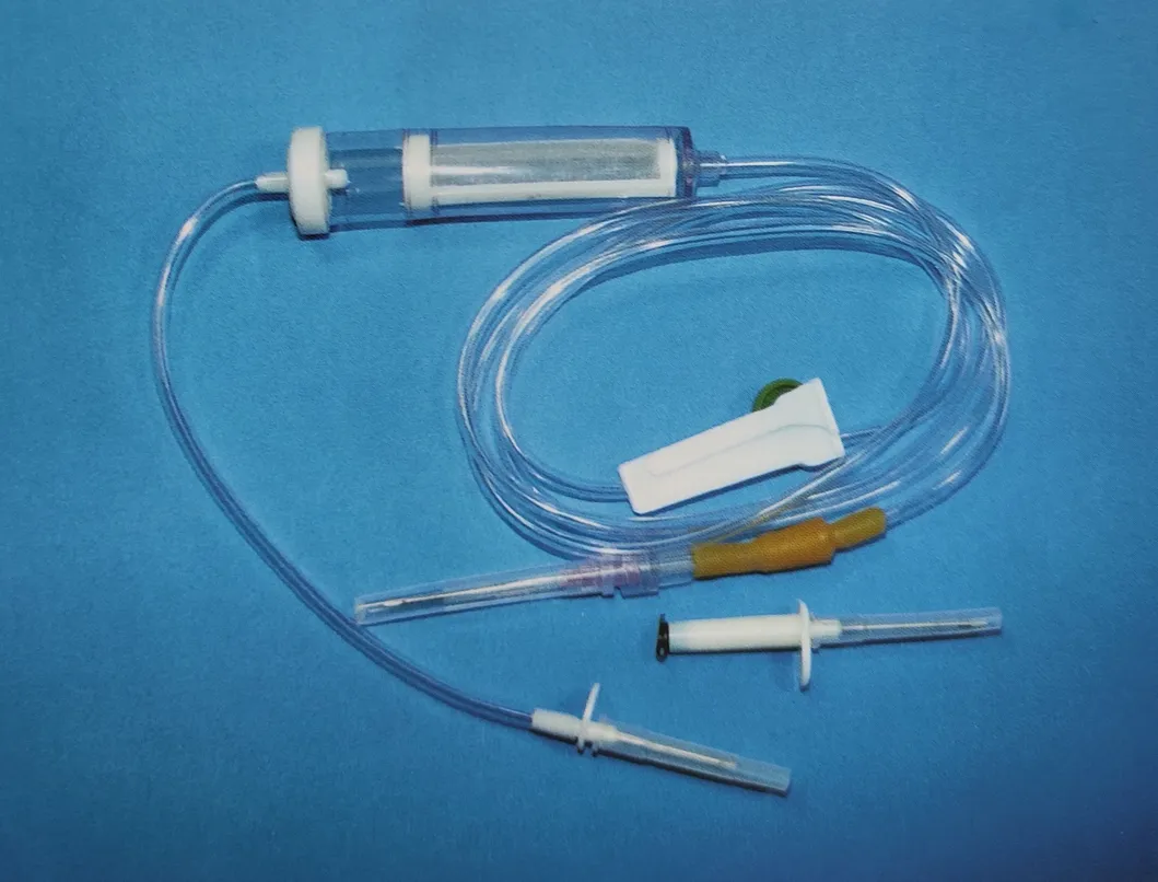 Disposable Hospital Blood Transfusion Set with Syringe Needle Y Site Injection Port Giving Set