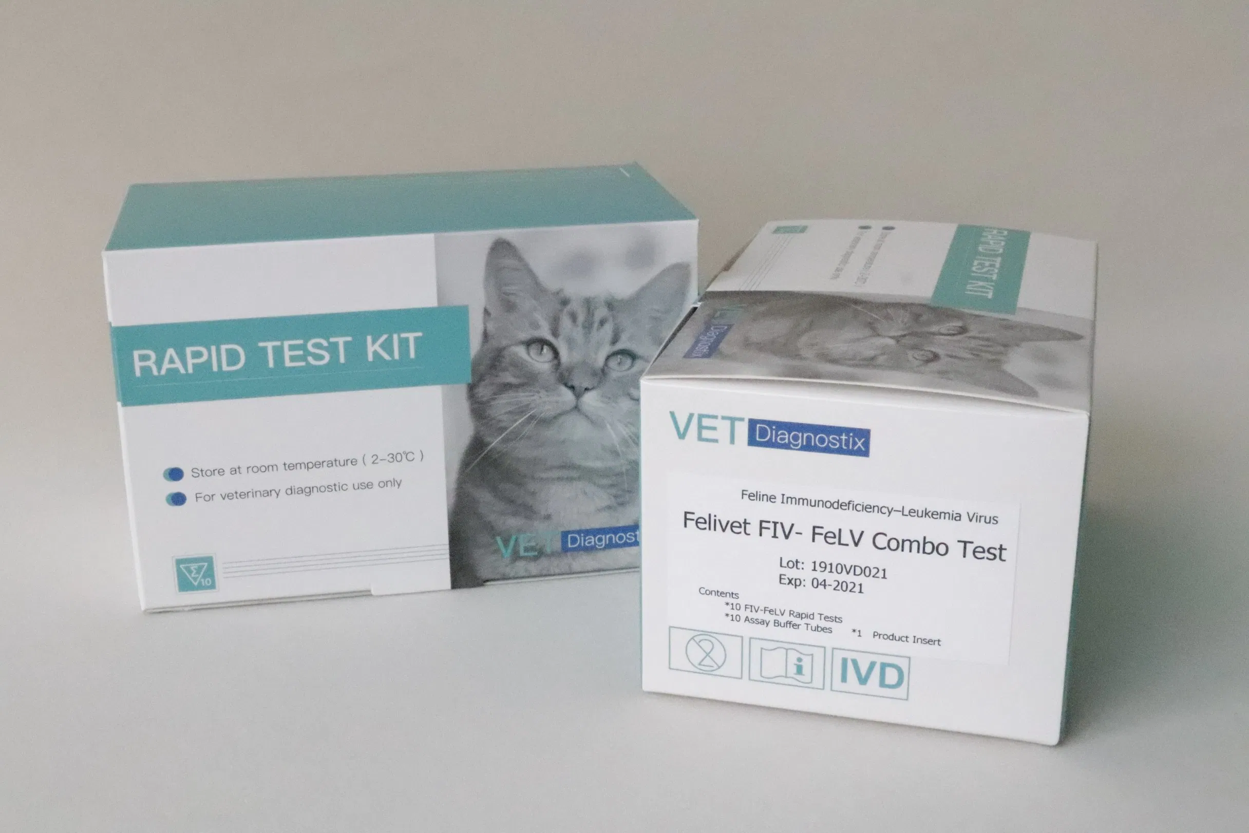 Fiv Felv Feline Immuno Deficiency Leukemia Veterinary Rapid Test Kit