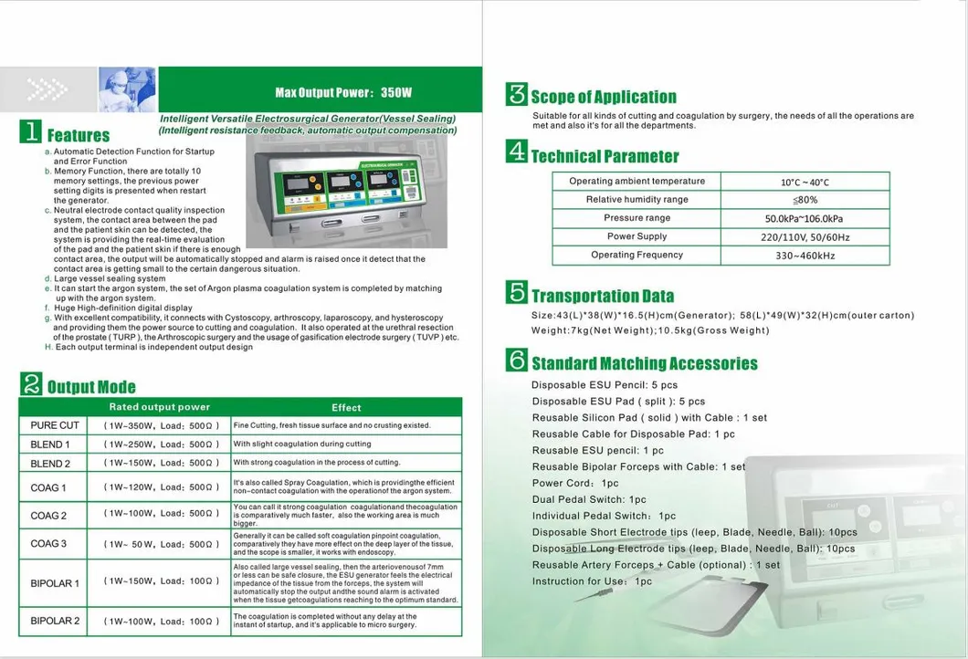 High Frequency Electrosurgical Generator Esu Unit (THR-HV350)