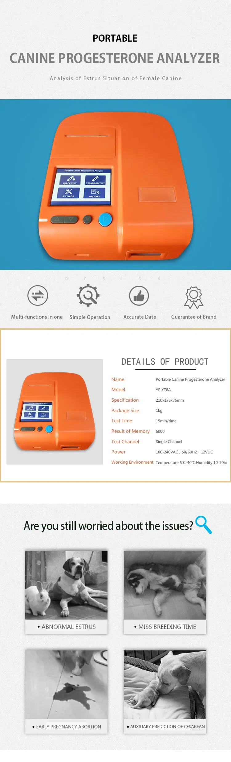 High Quality Dog Poct Progestrone Test Machine Animal Use Portable Canine Progesterone Analyzer