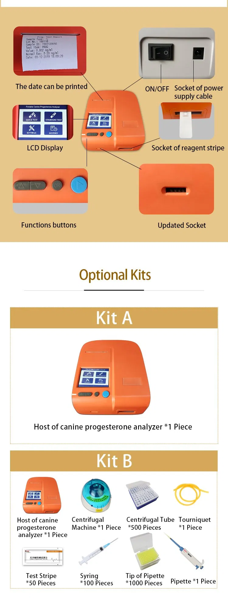 High Quality Dog Poct Progestrone Test Machine Animal Use Portable Canine Progesterone Analyzer