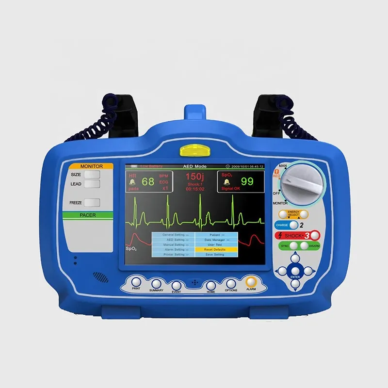 Hospital First Aid Portable Biphasic External Aed Defibrillator with Monitor
