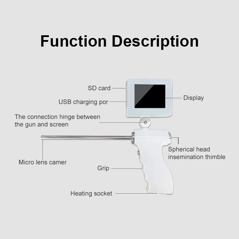 IN-AIG-2 veterinary breeding semination ai gun with camera for cattle cow