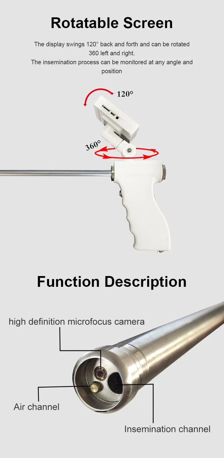 IN-AIG-2 veterinary breeding semination ai gun with camera for cattle cow