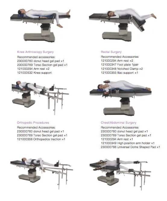 Medical Equipment Stainless Steel Surgery Bed Surgical Electrical Mechanical Operating Table for Hospital with Ce