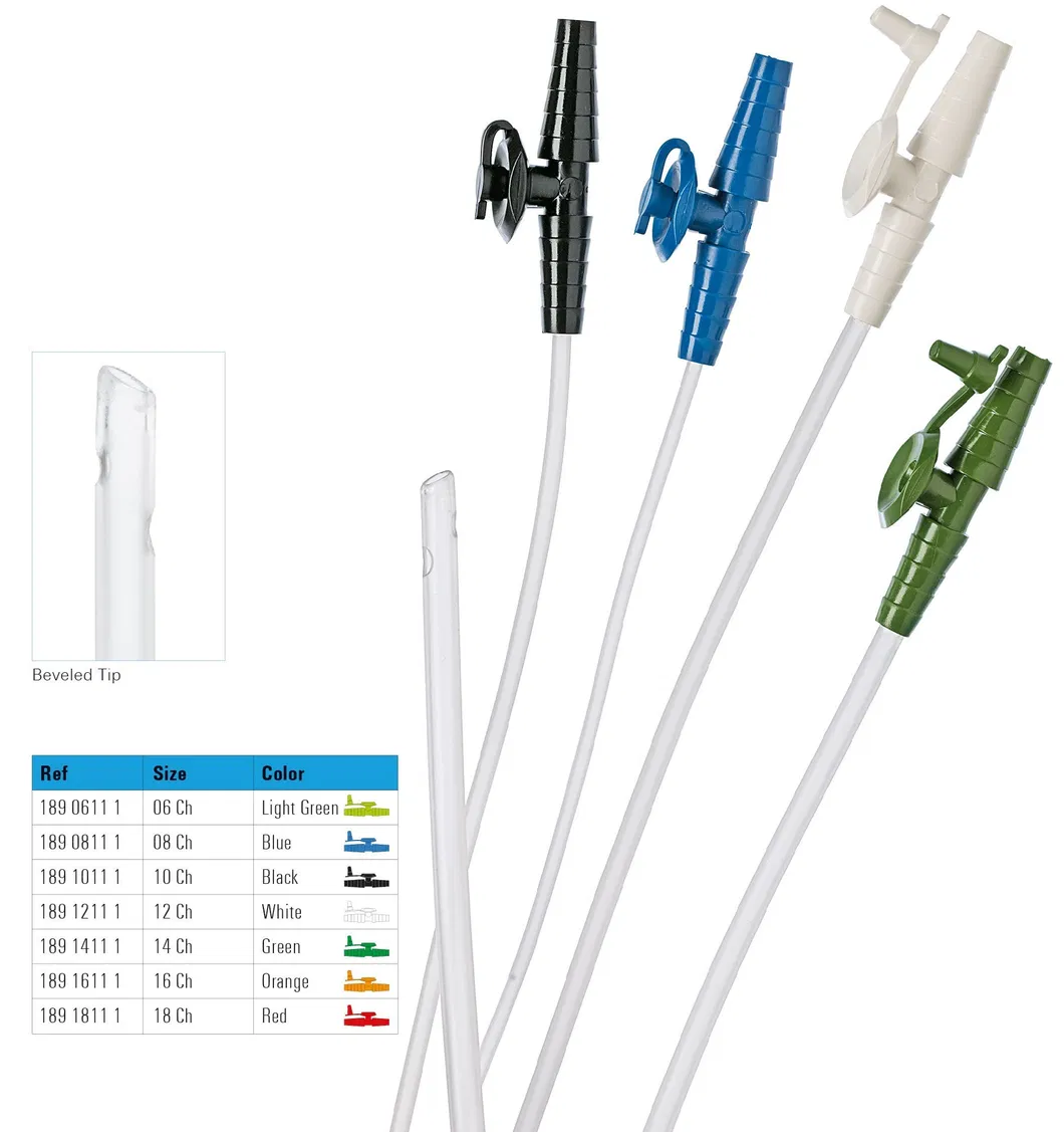 Medical Grade PVC Sterile Disposable Suction Catheter From 6fr to 24fr