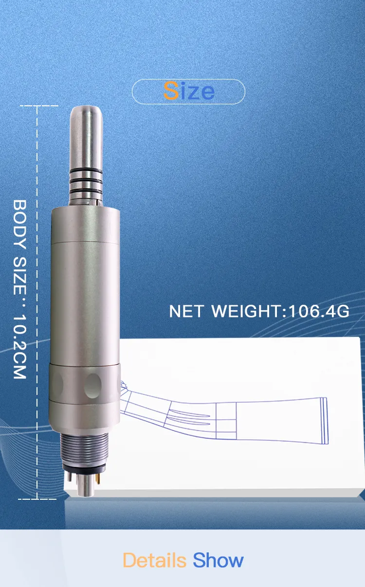 Micromotor Dental Low Speed Handpieces Air Motor with Optical LED for Electrical Contra Angle Dental Handpiece Connector
