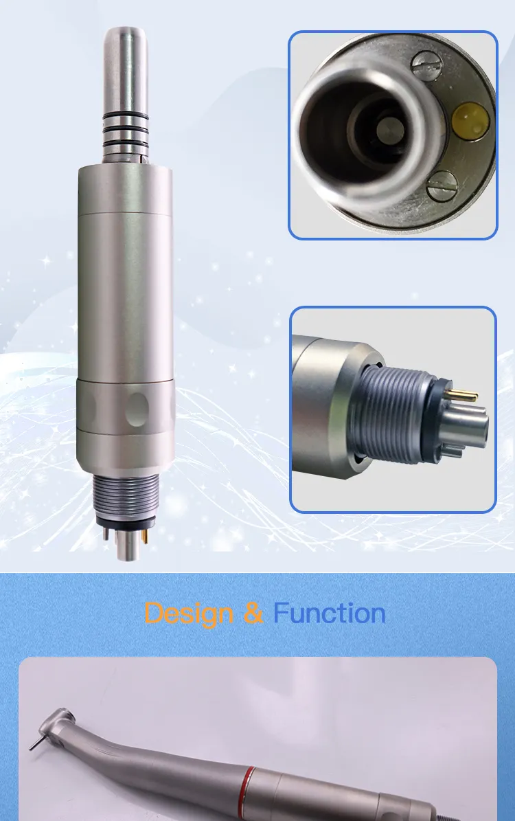 Micromotor Dental Low Speed Handpieces Air Motor with Optical LED for Electrical Contra Angle Dental Handpiece Connector