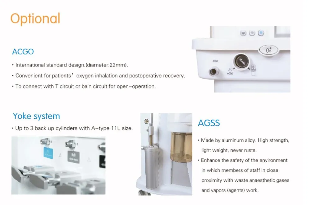 Mobile Surgical Equipment /Instrument General Medical Anesthesia Anesthesia Machine with O2 N2o Mechanical Flowmeter
