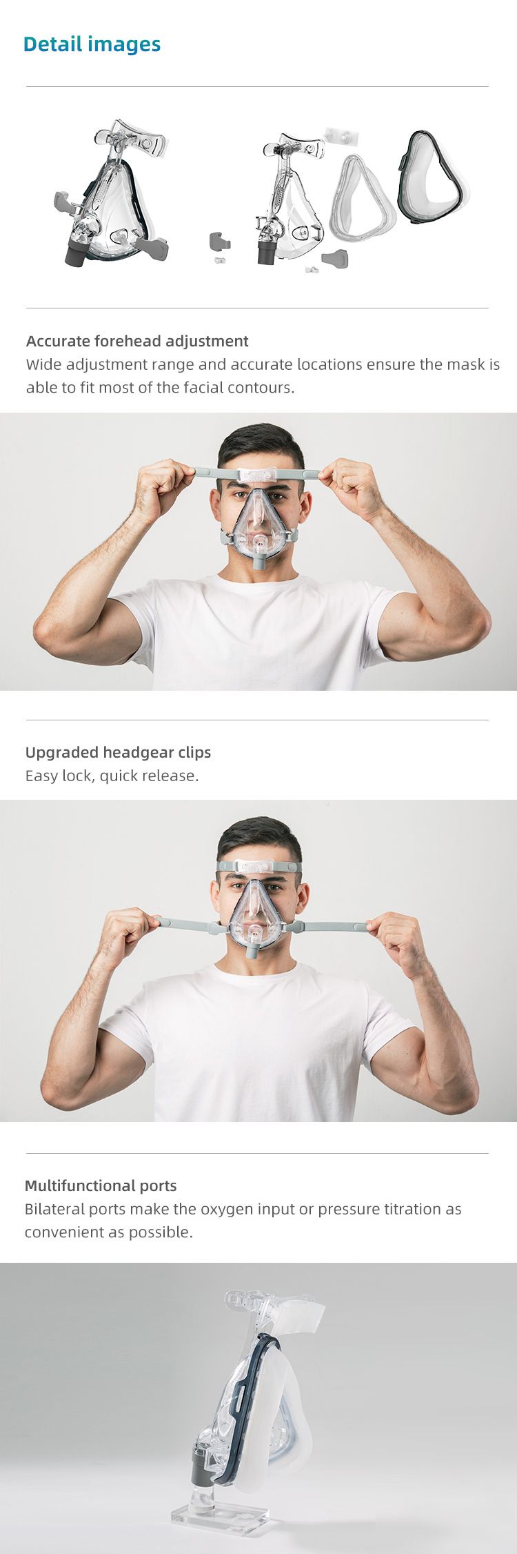 NIV BIPAP cpap face mask with Headgear BMC MEDICAL