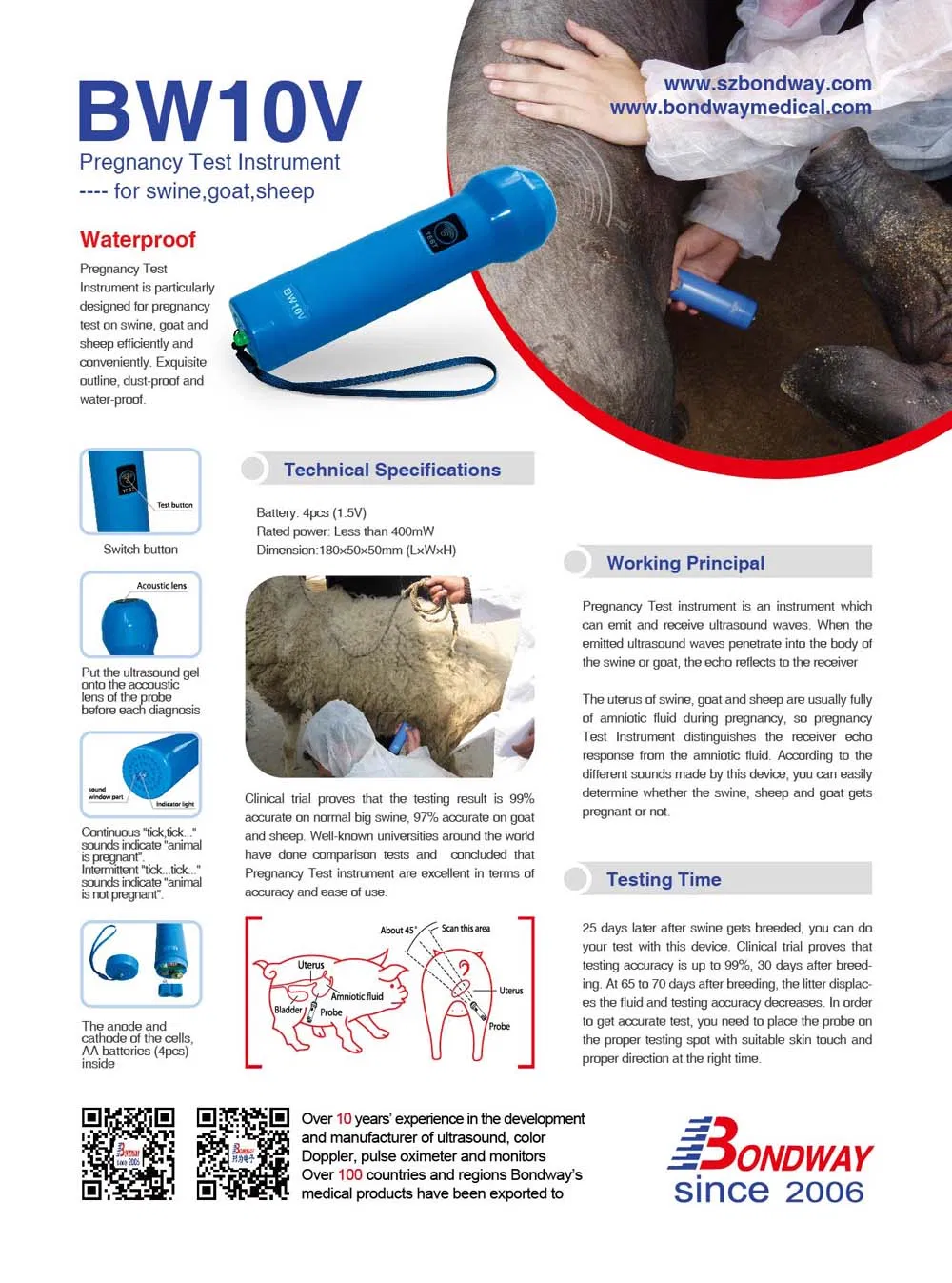 Swine Pregnancy Test, Swine Reproduction Equipment, Swine Breeding Equipment, Pregancy Tester, Swine Artifcial Insemination