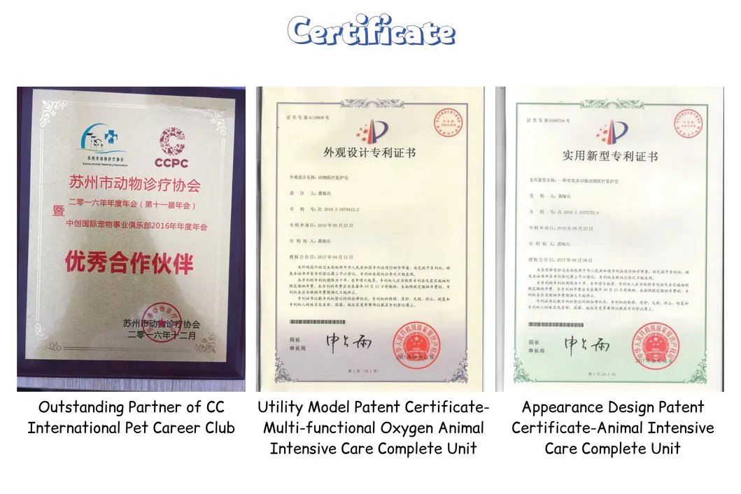 Veterinary Stainless Steel Dog Kennel Pet Cage IV Stand Therapy Warm Oxygen Cage for Pet Cat