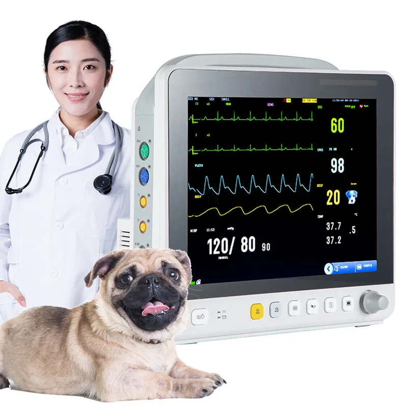 Yonker 12 Inch Multi-Parameter Veterinary Vital Signs Monitor for Pets Clinics and Vet Hosptials with Touch Monitor